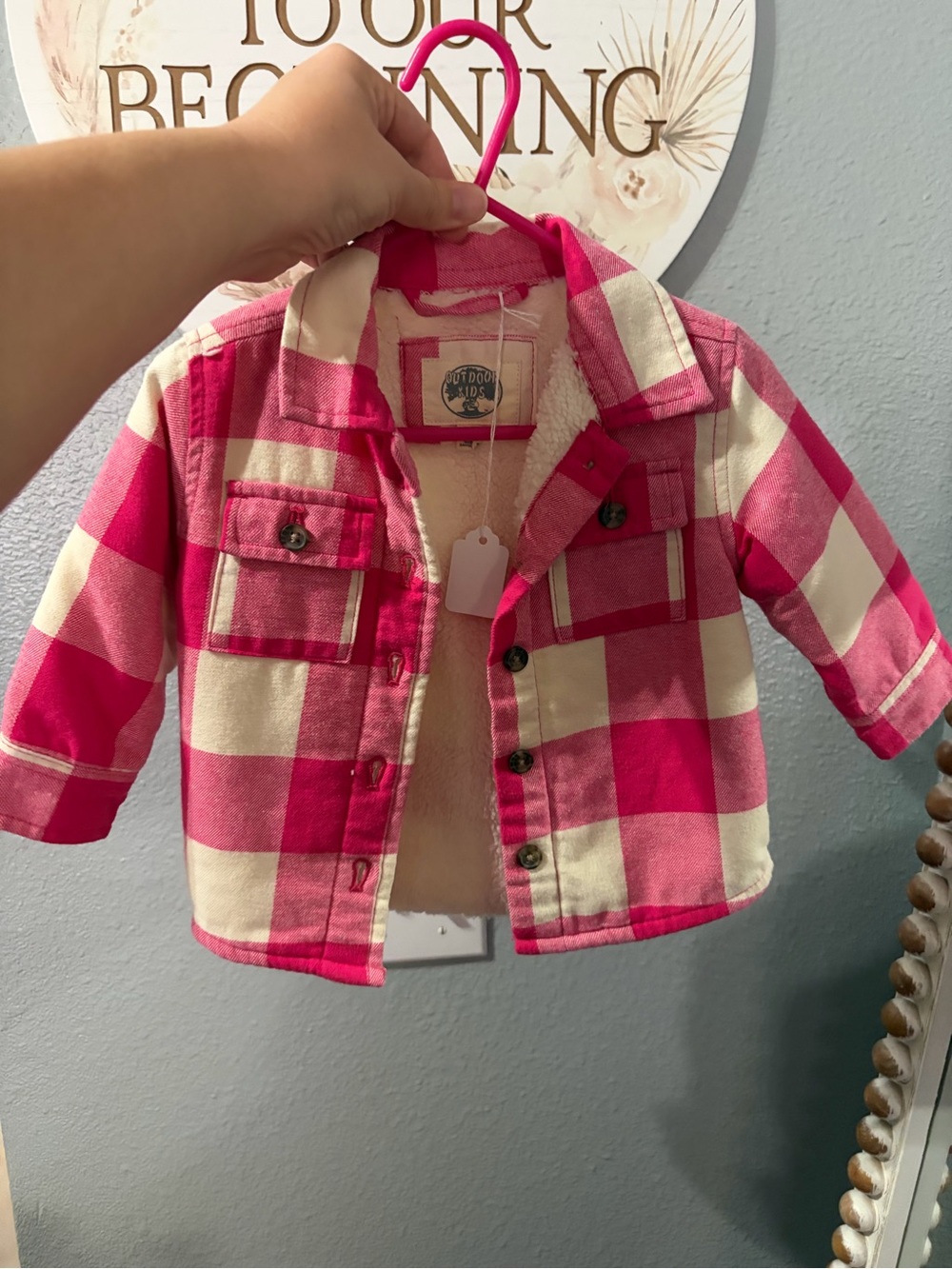 Baby girls bass pro shop checkered Shaket 6-9months